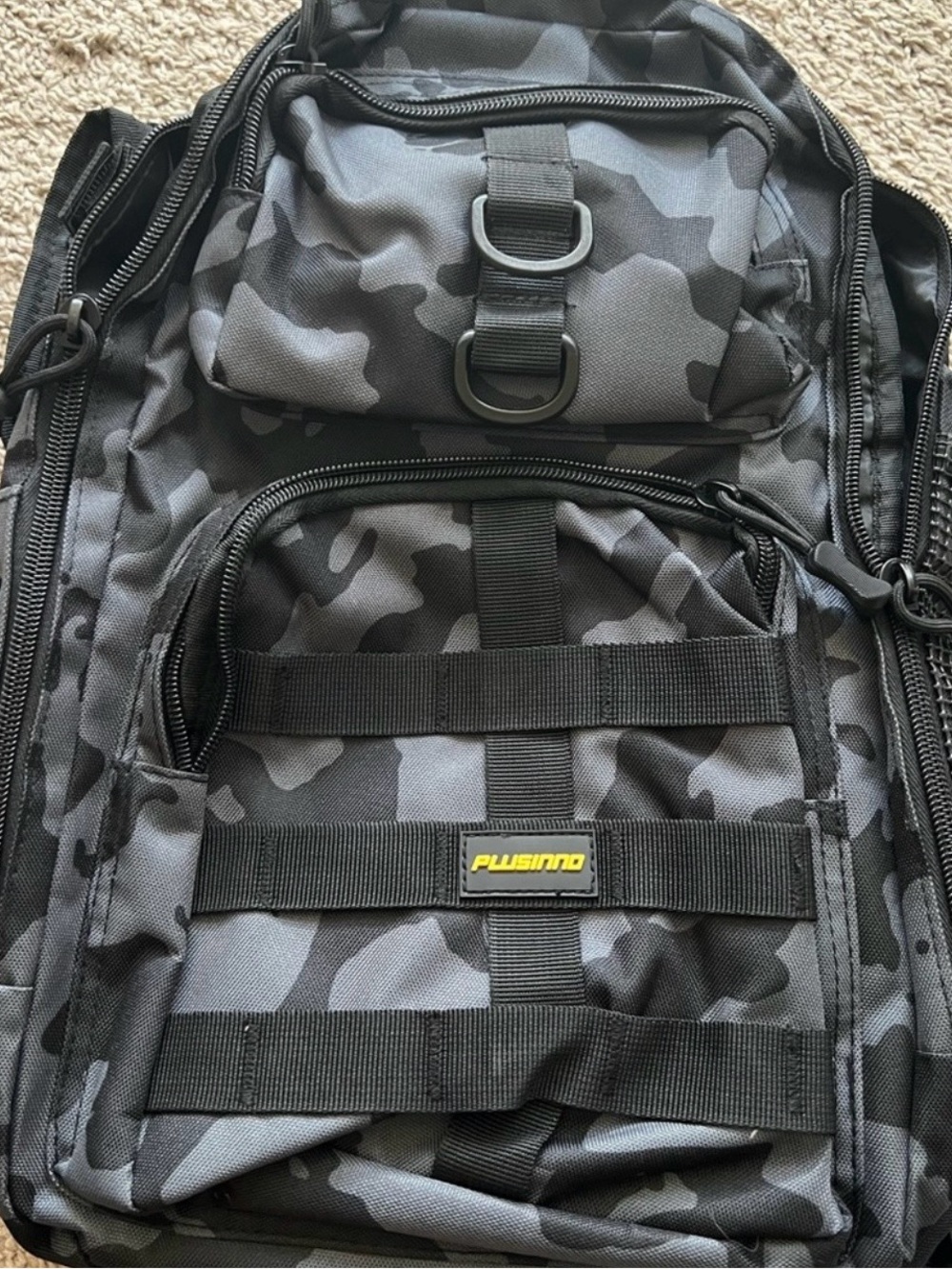 Men's Tactical Backpack - Black Gray Camo Fishing bag